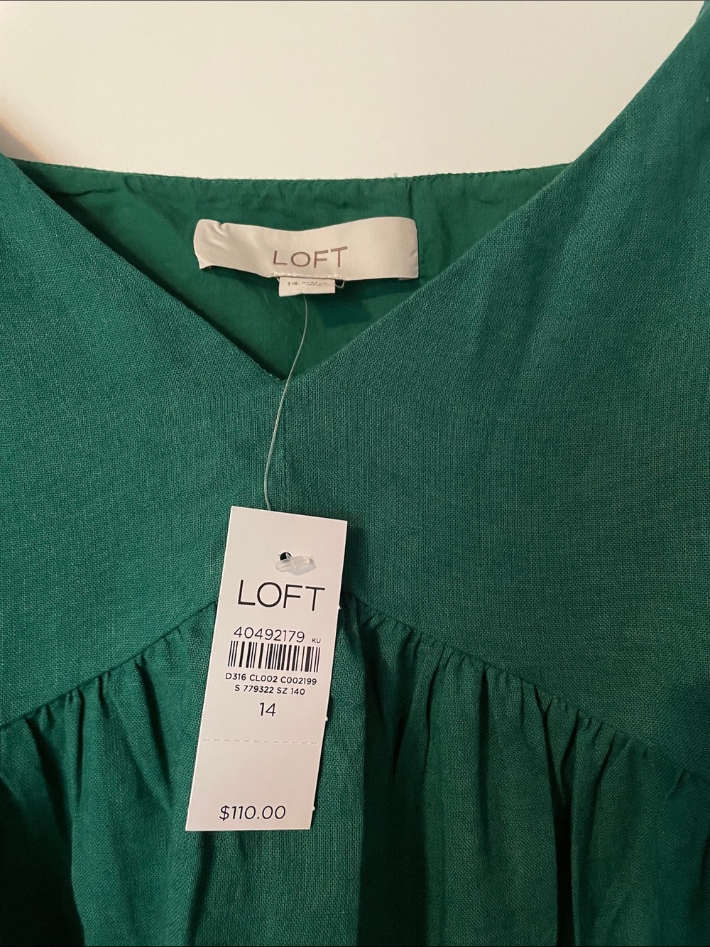 LOFT Teal Green V-Neck Maxi Dress - Picture 2 of 6